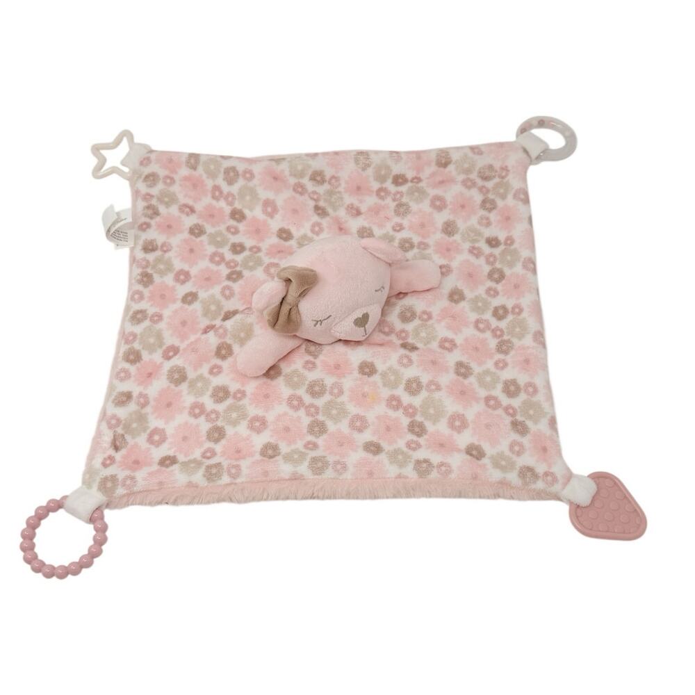 Dreamgro Pink Bear Lovey Security Blanket Plush Toy Teddy Baby Soft 13x13